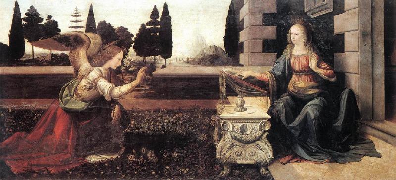  Leonardo  Da Vinci The Annunciation d France oil painting art